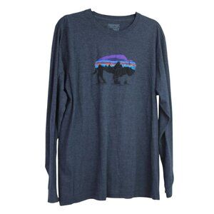 Men's Patagonia Navy Buffalo Casual Long Sleeve Shirt Size Large